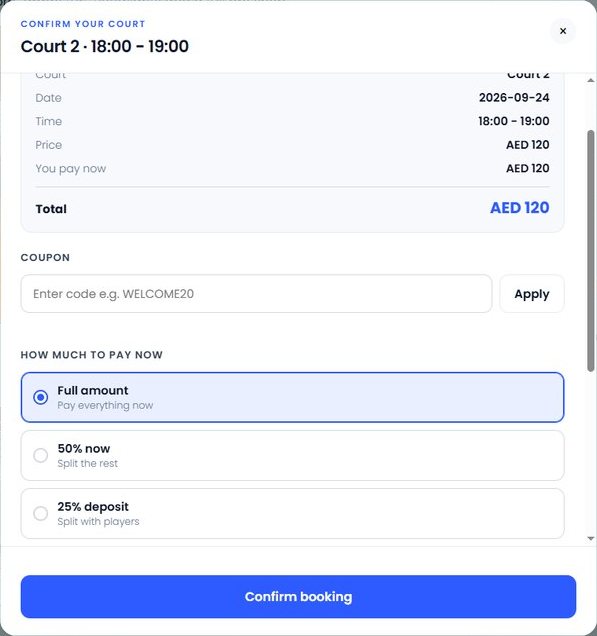 Booking confirmation